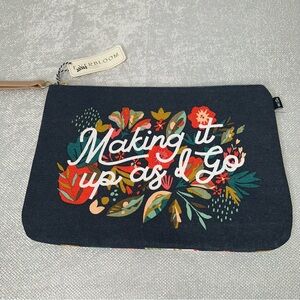Danica Studio 🌻 Dark Clutch with Colorful Floral Design